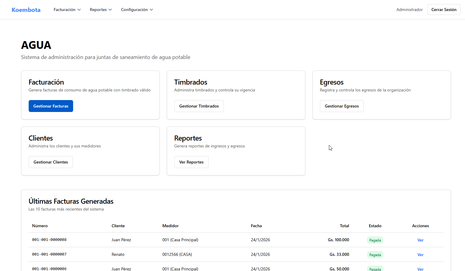Sistema de Gestión de Agua - Vista 1
